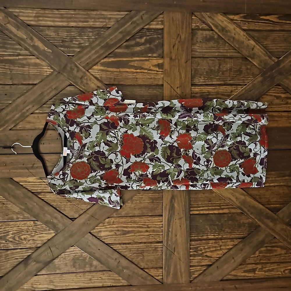 XL LuLaRoe Julia Dress Red and Purple Floral
